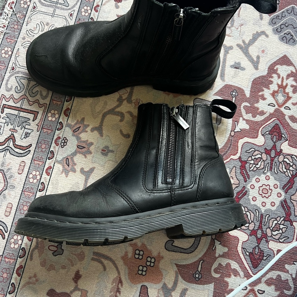 Dr. Martens Black Leather Zip Ankle Boots